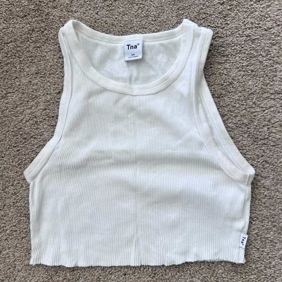 TNA | Tops | Tna White Ribbed Crop Tank | Poshmark